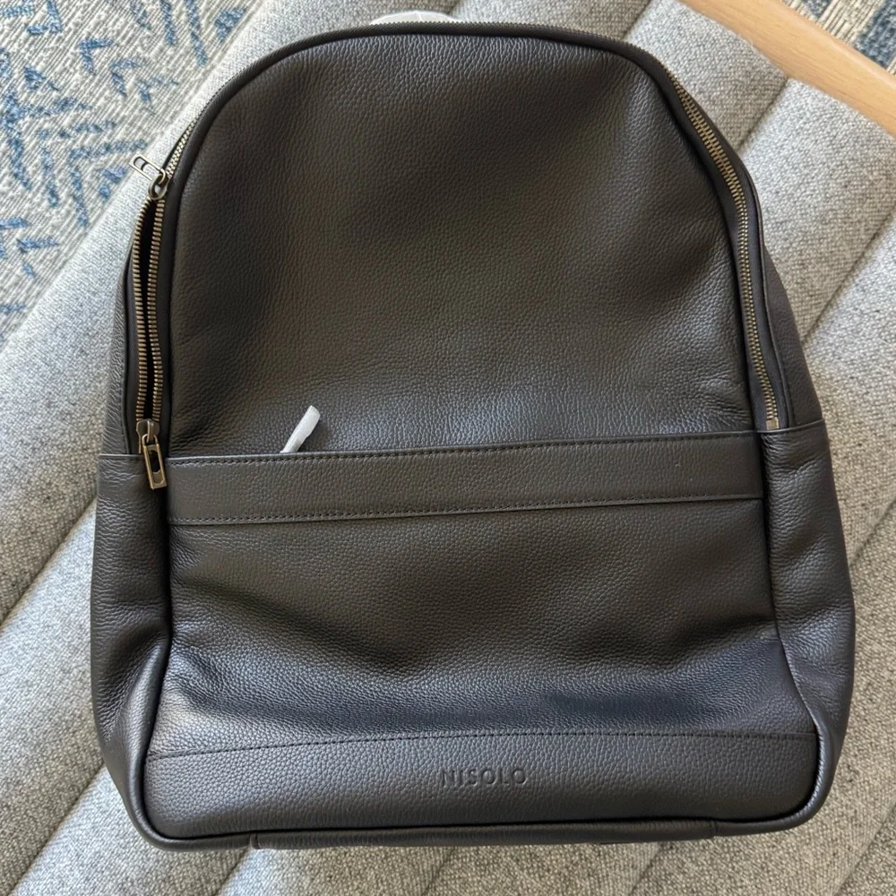 Nisolo Alex leather commuter backpack